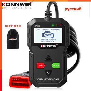 Nouvel outil de diagnostic OBD 2023 Konnwei KW590 Code de voiture Lecteur automobile Automotive OBD2 Prise en charge multi-marques Langues de voitures