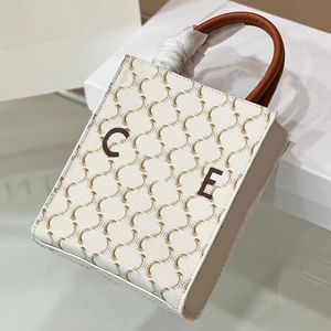 Nuevo 2023 Bolsos de hombro Mini Totes de lona Bolsa Patchwork Shop Bolso Split Crossbody Bolsas Cuero genuino Hilo Letra Triomphe Impresión Correa de cinturón desmontable