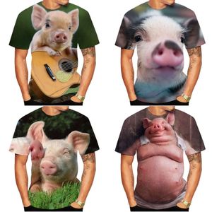 NIEUW 2023 Summer Trendy T-shirt 3D Pig Digital Print Men's Circle