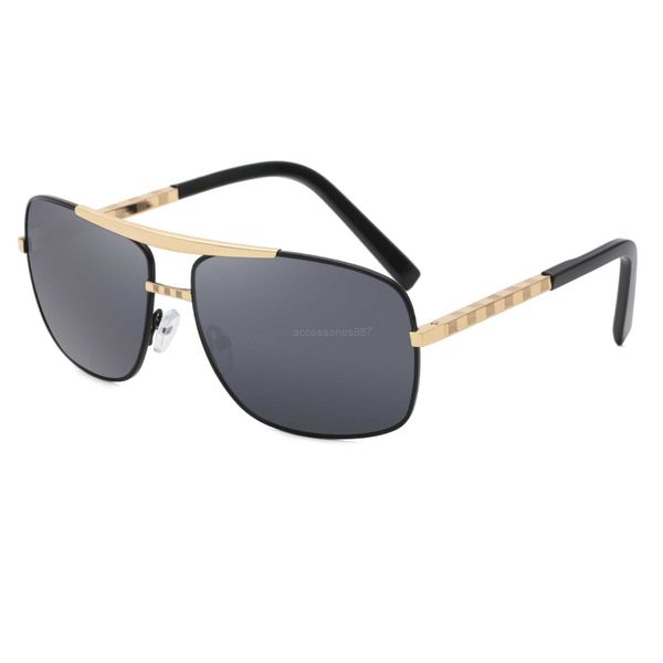 NOUVEAU 2023 Lunettes de soleil 1pcs Lunettes de soleil rondes de mode Lunettes de soleil Lunettes de soleil Designer Marque Cadre en métal noir Foncé 50mm Lentilles en verre pour Hommes Femmes Mieux Marron AAAA