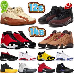 NIEUW 2023 TOPSCHOEG NIEUW NIEUW 12 12S 14 14S JUMPMAN Basketbalschoenen Retro Stealth Golf A Ma Maniere Black University Blue Utility Reverse Flu Game