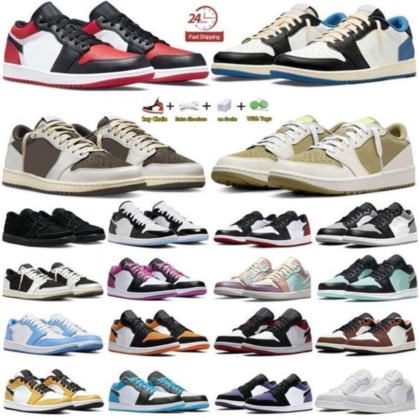 Nouveau 2024 1 Low 1S Chaussures de basket-ball pour hommes Cactus X Golf Olive Reverse Mocha Phantom Black Toe Game Royal Cardinal Red Hommes Femmes Baskets de sport