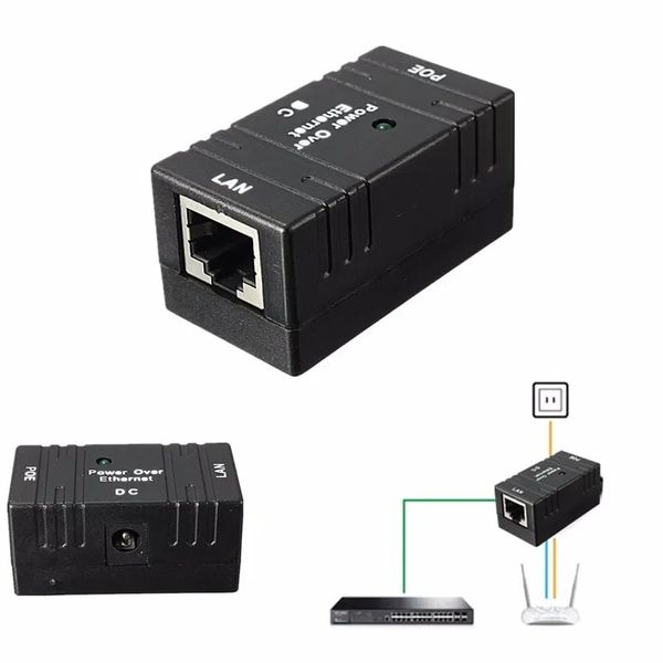 Nuevo 2024 10m/100mp POE pasivo POE Over Ethernet RJ-45 Inyector Splitter Montre de montaje de pared para CCTV IP Camera Networking para Ethernet para Ethernet para