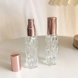 Nouveau 2024 10 ml en verre rose en verre portable portable rechargeable bouteille de parfum contenant cosmétique vide atomiseur de pulvérisation