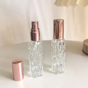 Nouveau 2024 10 ml en verre rose en verre portable portable rechargeable bouteille de parfum contenant cosmétique vide atomiseur de pulvérisation