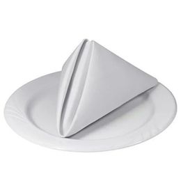 Nouveau 2024 12pcs 100% coton Restaurant Dîner en tissu en tissu blanc 50x50cm