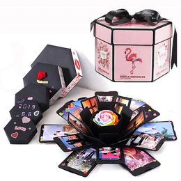 NIEUW 2024 18 kleuren verrassing Party Love Explosion Box Gift Explosie voor jubileum Scrapbook Diy Album Kerst Geschenk verrassend feest