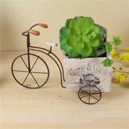 NIEUW 2024 1PC Chique Handige nuttige bloempot Plant Pot Macetas Garden Accessoires HOUTEN Fietsontwerp ornament voor thuisbloemtuin