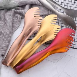 NOUVEAU 2024 1PC CUISINE TANNES POINTS ACIER SECTIONNELLE CONDUCTION PIND GOLDEN PAIN CLAD CLAD COULAGE PATISE BBQ BABPET TONGS CUIS