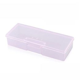 new 2024 1PC Nail Dotting Drawing Pens Buffer Grinding Files Organizer Case Container Plastic Transparent Nail Manicure Tools Storage Box -