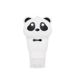 Nuevo 2024 1pcs 60/90ml de forma linda bambú panda champú gel gel botella de almacenamiento fugas recipiente de recarga cosmética para fugas para recipiente para