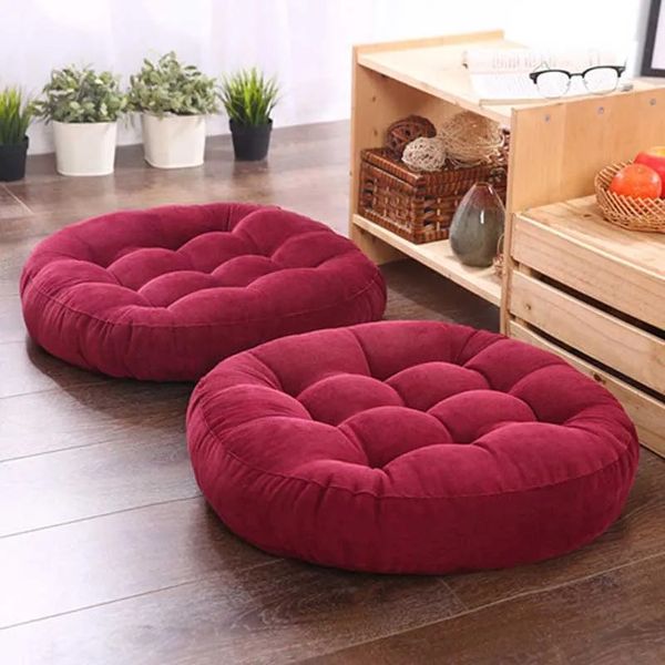 Nouveau 2024 1pcs épaissis rond rond futon hassock siège coussin tatami matelas poouf literie d'oreiller assis décor de la maison pour épaississement rond futon pour