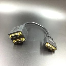 NOUVEAU 2024 1x2 DVI Splitter Adapter Cable 1-DVI mâle à DVI24 + 1 Femelle 24K Gold Connecteur pour HD1080P HDTV Projecteur PC ordinateur