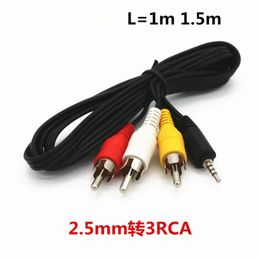 NOUVEAU 2024 2,5 mm de prise sur 3 x RCA Phono Lead Audio / Video Cable AV Câble vidéo 2,5 mm à AV pour net media lecteur 1,5 m pour le câble vidéo AV pour net