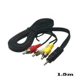 Nuevo 2024 2.5 mm Jack a 3 x RCA Phono Lead Audio / Video AV Cable 2.5 mm a AV Cable de video para reproductor de medios de red 1.5mfor 2.5 mm a cable AV para