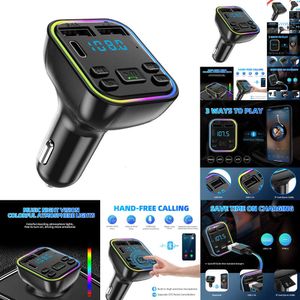 NIEUW 2024 2024 ANDERE AUTO Elektronica-auto Bluetooth 5.0 FM Zender PD Type-C Dual USB 3.1a Snelle oplader Kleurrijke omgeving Licht Handsfree mp3-modulatorspeler