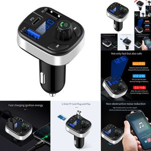 Nuevo 2024 2024 OTRO ELECTRÓNICA AUTO CAR Bluetooth 5.0 FM Transmisor Dual USB PD Tipo C Cargador de carga rápida Cargador Bluetooth Micrófono Modulador de automóvil FM FM