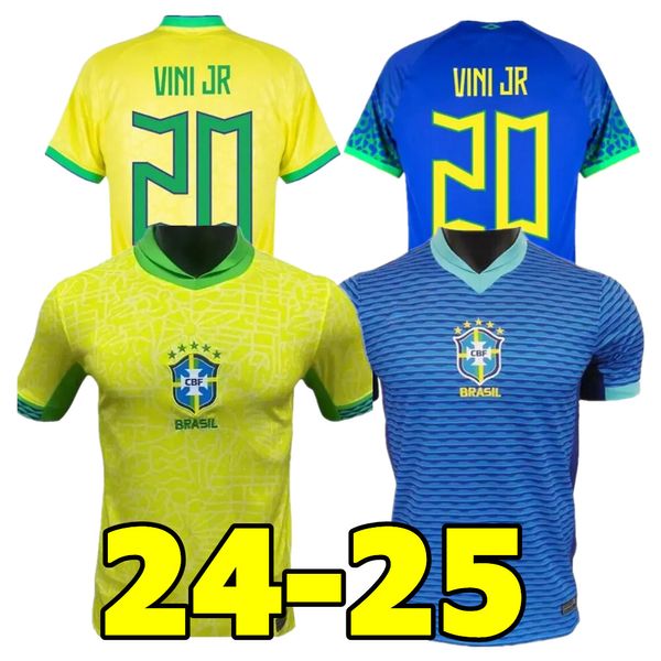 Nouveau 2024 2025 Brésil maillots de football 24/25 CASEMIRO L.PAQUETA RICHARLISON NEYMAR chemise RAPHINHA G.JESUS VINI JR RODRYGO Kit enfants uniforme de football