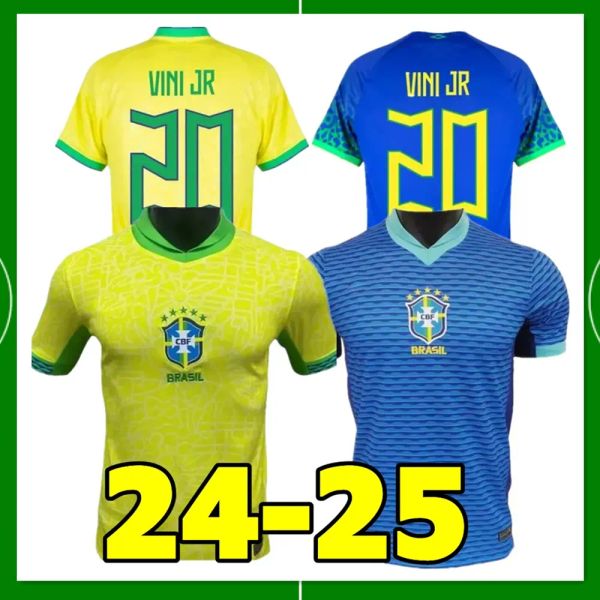 Nouveau 2024 2025 Brésil maillots de football 24/25 CASEMIRO L.PAQUETA RICHARLISON NEYMAR chemise RAPHINHA G.JESUS VINI JR RODRYGO Kit enfants uniforme de football