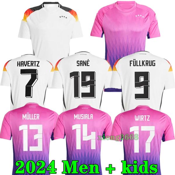 Nouveau 2024 2025 Allemagne Havertz Soccer Jerseys Home Away Hommes Enfants 24 25 Allemagne Hummels Kimmich Gnabry Muller Maillot de football Uniforme