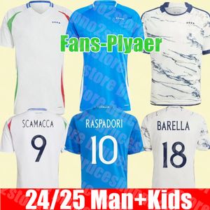 Brand New 2024 2025 Italie Soccer Jerseys Baggio Italia Verratti Chiesa Raspadori Pellegrini 24 25 Maglie da Calcio Totti Football Shirt Barella Maldini Bonucci Enfants