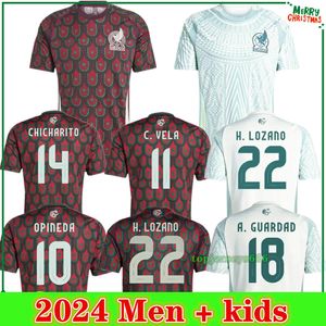 NIEUW 2024 2025 Mexicos Home Away Soccer Jerseys Heren Kids 24 25 Mexicos H. Losano Chicharito C. Vela voetbalshirt -uniform