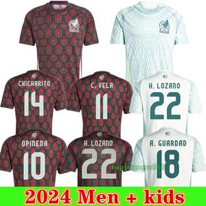 NUEVO 2024 2025 Jerseys de fútbol de mexicos para hombres 24 25 H. Losano Chicharito G Dos Santos C. Vela Fútbol Jersey Camiseta Uniforme