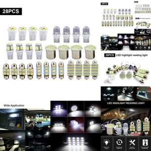 NIEUW 2024 28PCS T10 W5W AUTO -AUTO -INTERIEUR LED LICHT DOME Kenteken Gemengde lamp Interieur Licht Trunk Lamp Parkeerbollen Set Auto Light