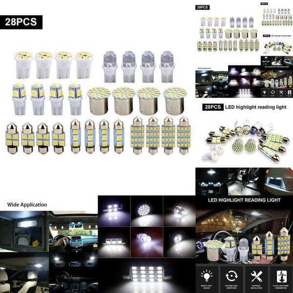 Nuevo 2024 28pcs T10 W5W Auto Carrero Interior LED LED Dome Placa de matrícula Mixta Lámpara interior Lámpara de estacionamiento Bombas de estacionamiento Auto Luz