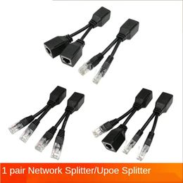 Nuevo 2024 2pcs/1Pair RJ45 Splitter combinador de cable Upoe Cable Kit Adaptador Conectores de cable Poe Cable de alimentación pasivo para el cables del adaptador POE para RJ45 para