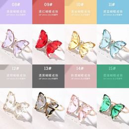 NIEUW 2024 2PCS Crystal Butterfly Alloy Nail Art Decorations Aurora Holographic 3D Butterflies Rhinestones Sieraden Diy Manicure Accessorie voor