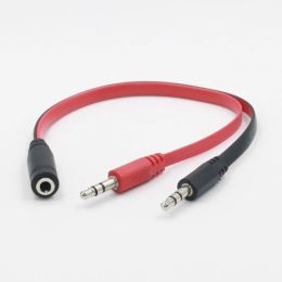 Nouveau 2024 3,5 mm 1 Femelle à 2 hommes AUX Câble audio micro Mic Câble Écouteur Câble d'adaptateur de casque pour téléphonie mobile pour l'audio