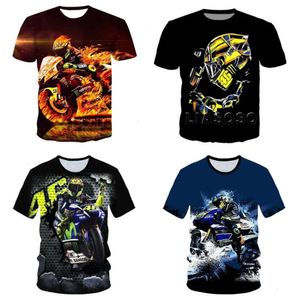 Nieuwe 2024 3D digitale print Cool Motorcycle Racing Men's Fashion Short Sleeve T-shirt