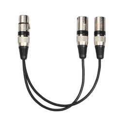 NIEUW 2024 3PIN XLR Vrouwelijke aansluiting naar dubbele 2 mannelijke plug y splitter 30 cm adapterkabeldraad voor versterker luidspreker hoofdtelefoonmixer voor XLR -adapter