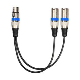 new 2024 3Pin XLR Female Jack To Dual 2 Male Plug Y Splitter 30cm Adapter Cable Wire for Amplifier Speaker Headphone Mixer A Versatile