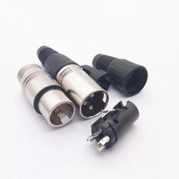 Nieuwe 2024 3PIN XLR Microfoon Audio -adapter Stop 3 Pin XLR Male vrouwelijke connector Cannonkabelaansluitingen voor MIC -soldeerconnector - voor XLR -