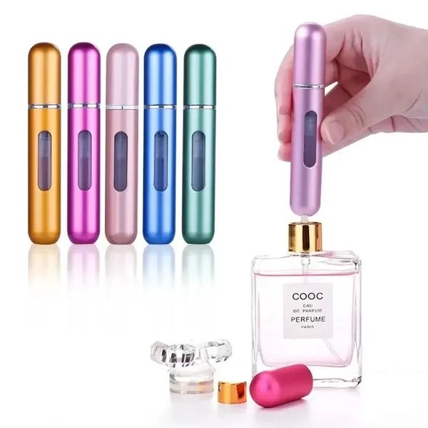 NOUVEAU 2024 5 ml de charge inférieure Perfume Rechargeable Bouteille Liquide Conteneur Cosmetic Veton Publiage Dispecteur Appuyez sur la tête Portable Voyage - For Liquide