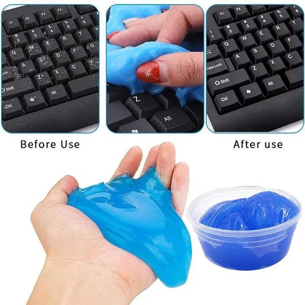 NOUVEAU 2024 60 ml Super poussière Nettoyer Clay Dust Clavier Nettoyer Clavier Slime Toys Nettoyage Gel Gel Putty Putty Kit USB POUR LAPTOP COMPLÈTE