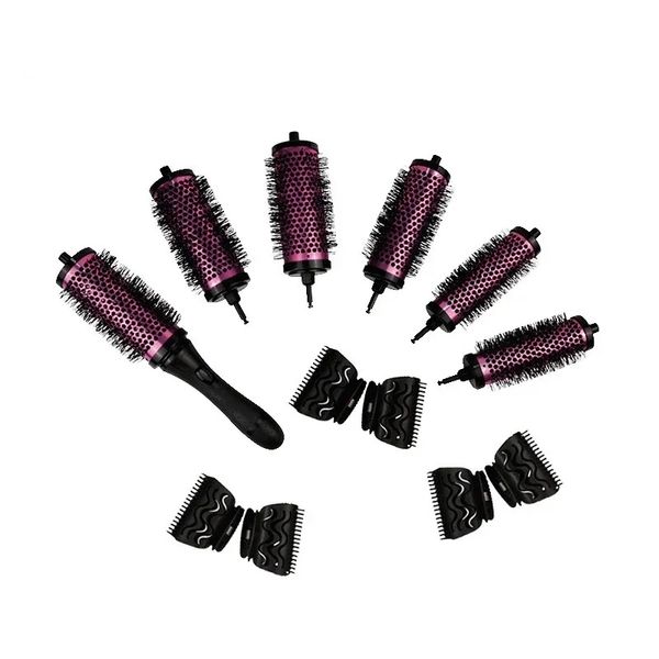 Nouveau 2024 6PCS / SET 3 tailles Brosse de rouleau à cheveux de poignée détachable avec clips de positionnement en aluminium Cerramic Barrel Curler Coup Hairdr for Céramique