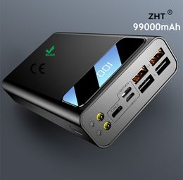 Nouveau 2024 99000mAh Banks Cell Zht 10W 2A Power Bank Portable Charge Poverbank Phone Mobile Externe Batterie