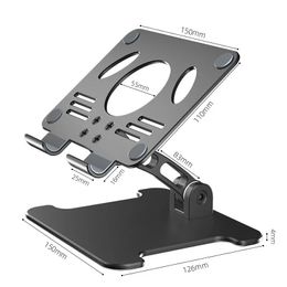 Nouveau stand de tablette de bureau en aluminium 2024 Hauteur à double axe hauteur / angle de support de smartphone réglable Tablettes de dessin pour iPhone iPad1.