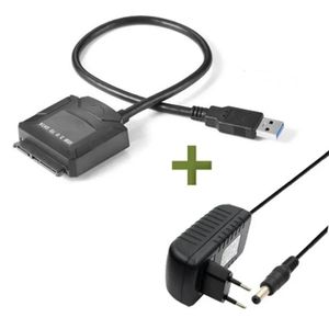 NOUVEAU 2024 ANPWOO 2,5 / 3,5 pouces Câble de données du disque dur de l'ordinateur SATA vers USB 3.0 Câble d'entraînement facile avec adaptateur d'alimentation pour ANPWOO USB 3.0 Drive