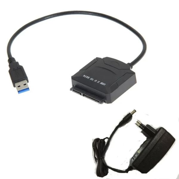 NOUVEAU 2024 ANPWOO 2,5 / 3,5 pouces Câble de données du disque dur SATA vers USB 3.0 Câble d'entraînement facile avec adaptateur d'alimentation - pour ANPWOO SATA à USB 3.0
