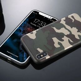 Nieuwe 2024 Army Green Camouflage Case voor iPhone 11 12Pro 13 Pro Max SE 2020 X XR XS Max 6 6s 7 8 Plus Soft TPU Siliconen Back Cover