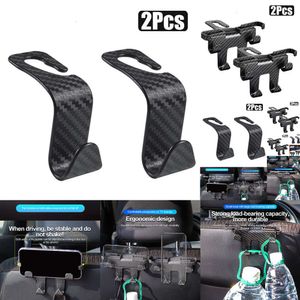 Nieuwe 2024 Auto Electronics 2 In 1 autostoeltje hoofdsteun haak koolstofvezel mobiele telefoon houder auto voertuig houder handtas portemonnee coat auto interieur accessoires