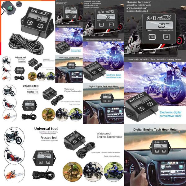 Nuevo 2024 Auto Electronics Aut Motor Digital Motor Digital Temporizadores de la hora Motor de tacómetro Motor LCD Pantalla LCD para Moto Marine Boat Motor Stroke Motor