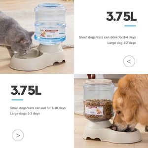 Nuevo 2024 Automático de alimentación de perros Automática Alta capacidad Tazón de alimentos para mascotas Dispensador de agua Gravity Bowl para perros Cats 3.8 L Accesorios de perros- para