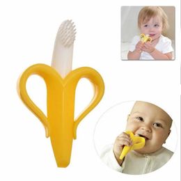 Nouveau 2024 Baby Safe BPA BPA Free Teether Toys Toddle Banana Training Brosse de dents Silicone mâcher Brosse de dents de dents Brosse d'infirmière Perles bébé Cadeau pour