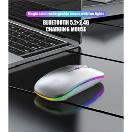 Nieuwe 2024 Bluetooth Mouse tablet Notebook Office Dual Battery Bluetooth Mouse enkele modus G Stille Dunne Wireless MouseBluetooth Mouse voor
