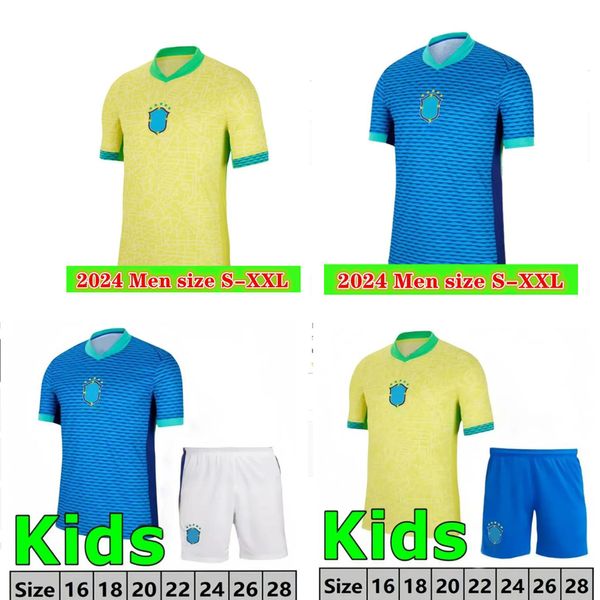 Nuevo 2024 Brasil Jersey Vini Jr Jerseys de fútbol Camisetas de casa Hombres para hombres 24 25 Maillot Foo Brasils Richarlison Rodrygo Jersey Camiseta Camiseta Futbol